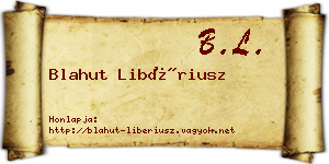 Blahut Libériusz névjegykártya
